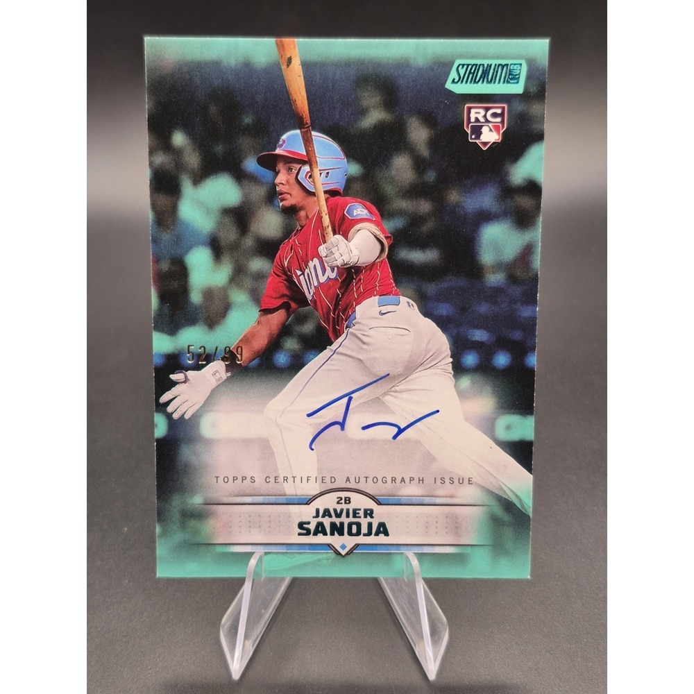 2025 Stadium Club Javier Sanoja #SCBA-JS Autograph Turquoise Foil /99 RC Marlins